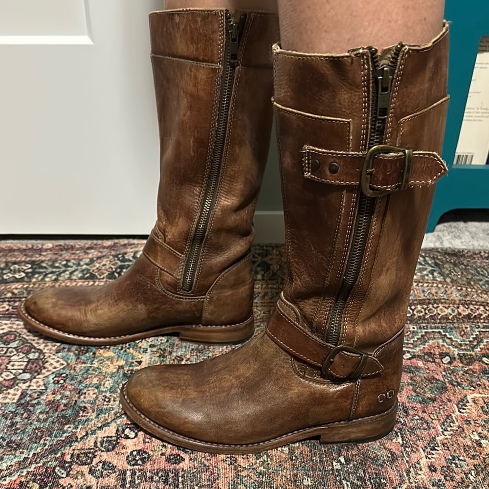 Bed Stu Brown Leather Cobbler Boots with Zipper - Picture 3 of 11